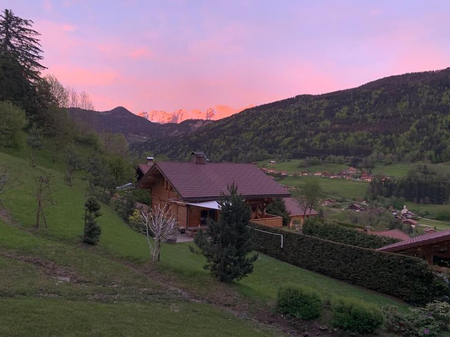 Androsace Appartement Dans Chalet Bois Avec Jacuzzi Privatif Terrasse Et Vue Montagne Les Villards-sur-Thones Экстерьер фото