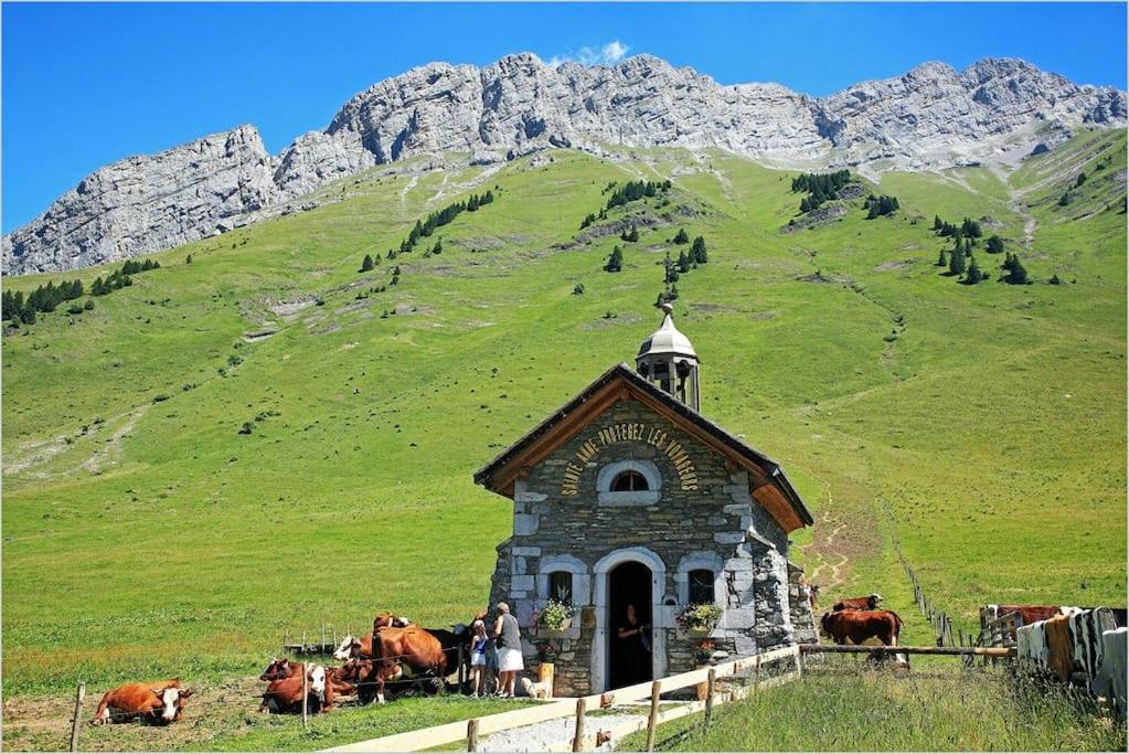 Androsace Appartement Dans Chalet Bois Avec Jacuzzi Privatif Terrasse Et Vue Montagne Les Villards-sur-Thones Экстерьер фото