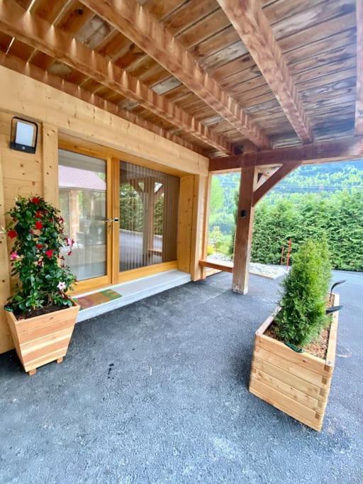 Androsace Appartement Dans Chalet Bois Avec Jacuzzi Privatif Terrasse Et Vue Montagne Les Villards-sur-Thones Экстерьер фото